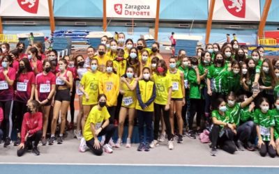 El equipo femenino Sub14 de ALCAMPO-Scorpio71 se proclama campeón de Aragón en pista cubierta