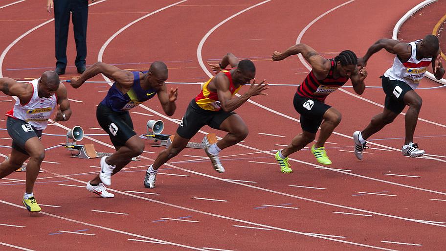 Heat 3 of the Mens 100m Semi-Final. (Foto: wwarby - CC Commons)